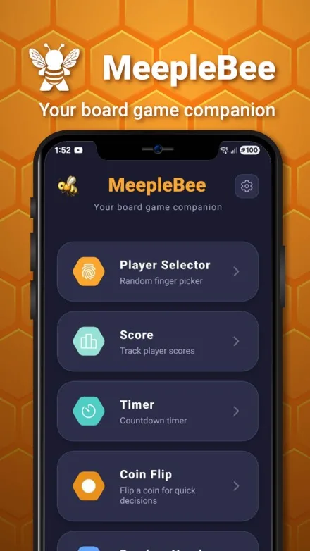 MeepleBee home screen showing all tools